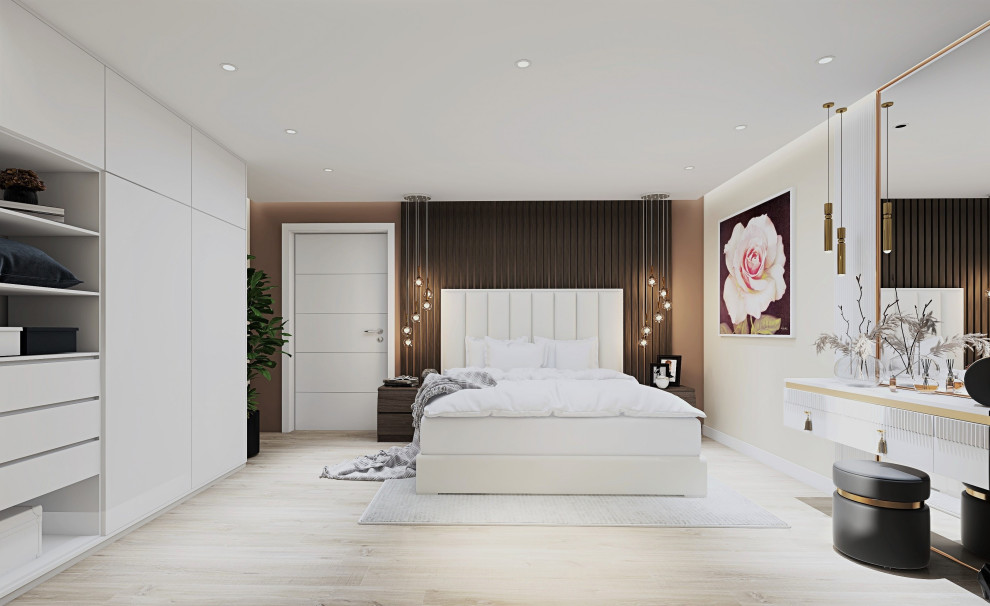 Дизайн загородного дома.Современная спальня 2021