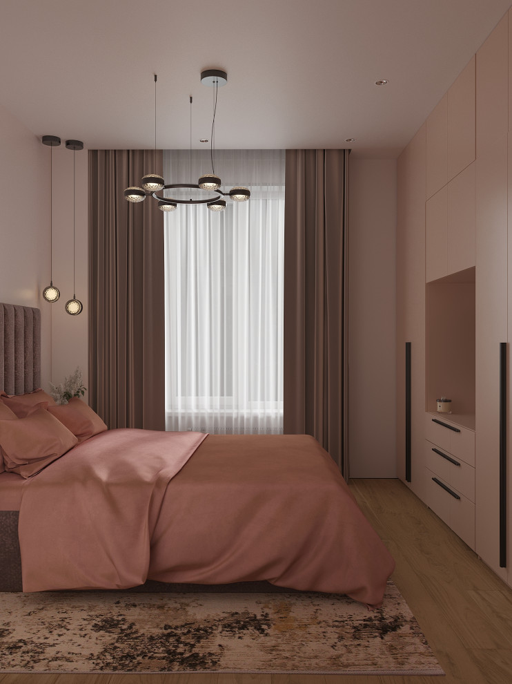 Спальня с дневным и вечерним сценариями освещения