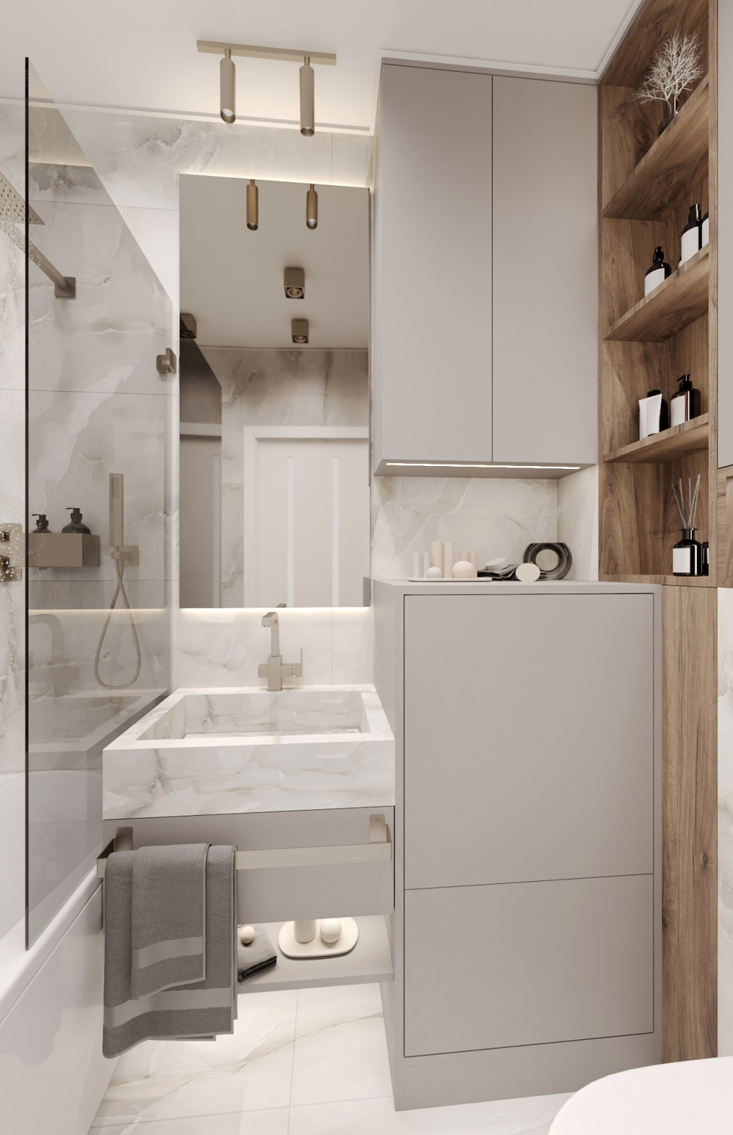 Дизайн ванной комнаты и кухни для молодой семьи