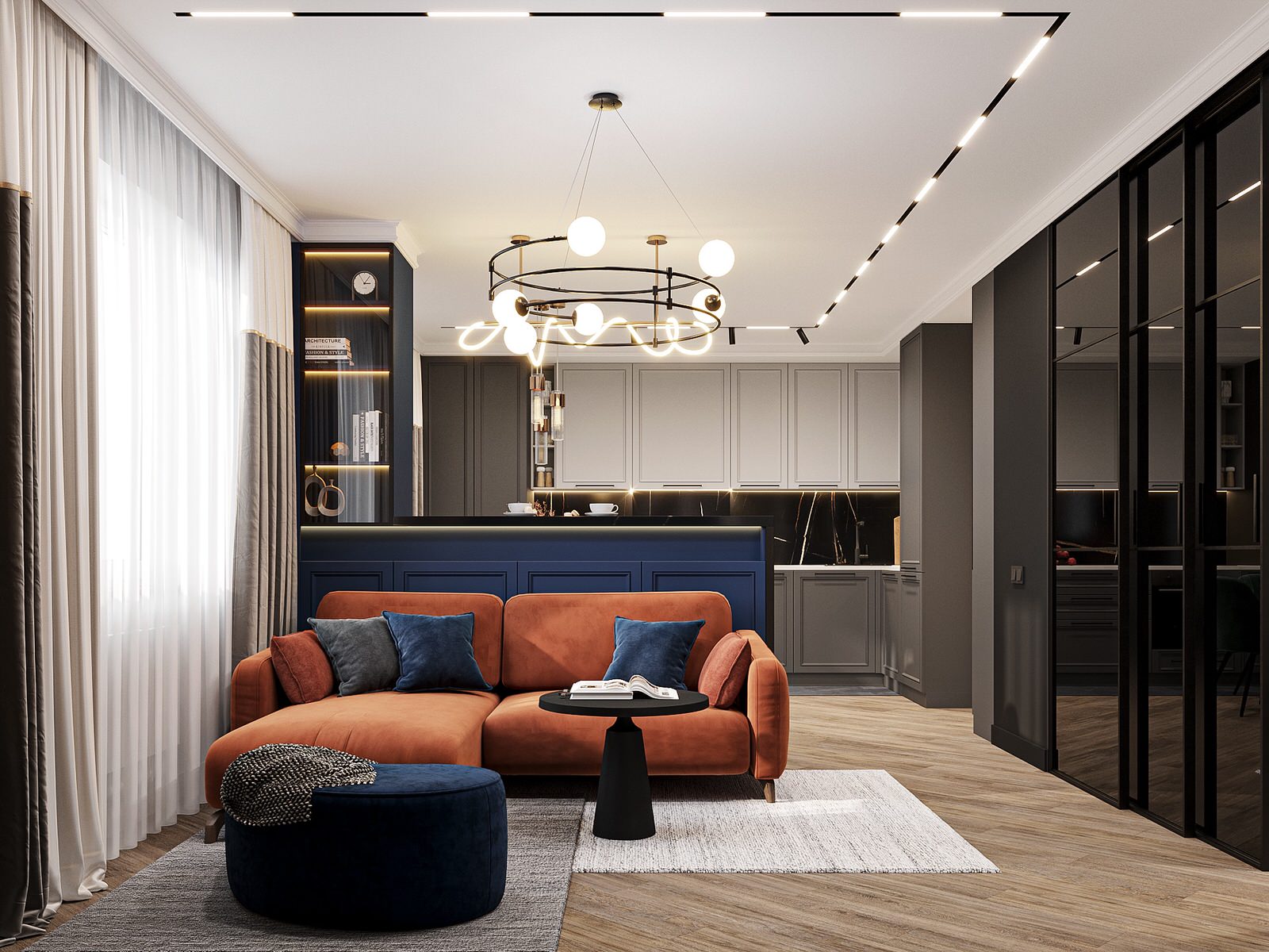 Дизайн-проект стильной квартиры 75 м²