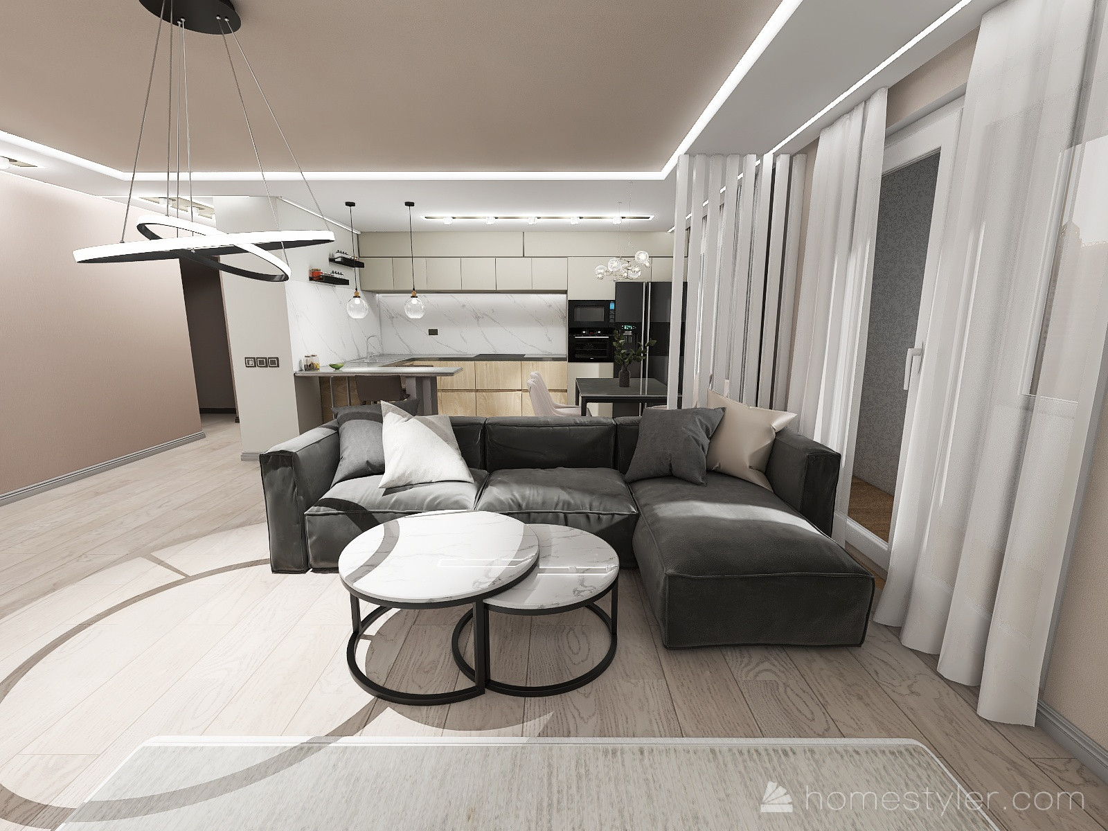 ул. Панфиловцев, г. Хабаровск, Кухня-гостиная