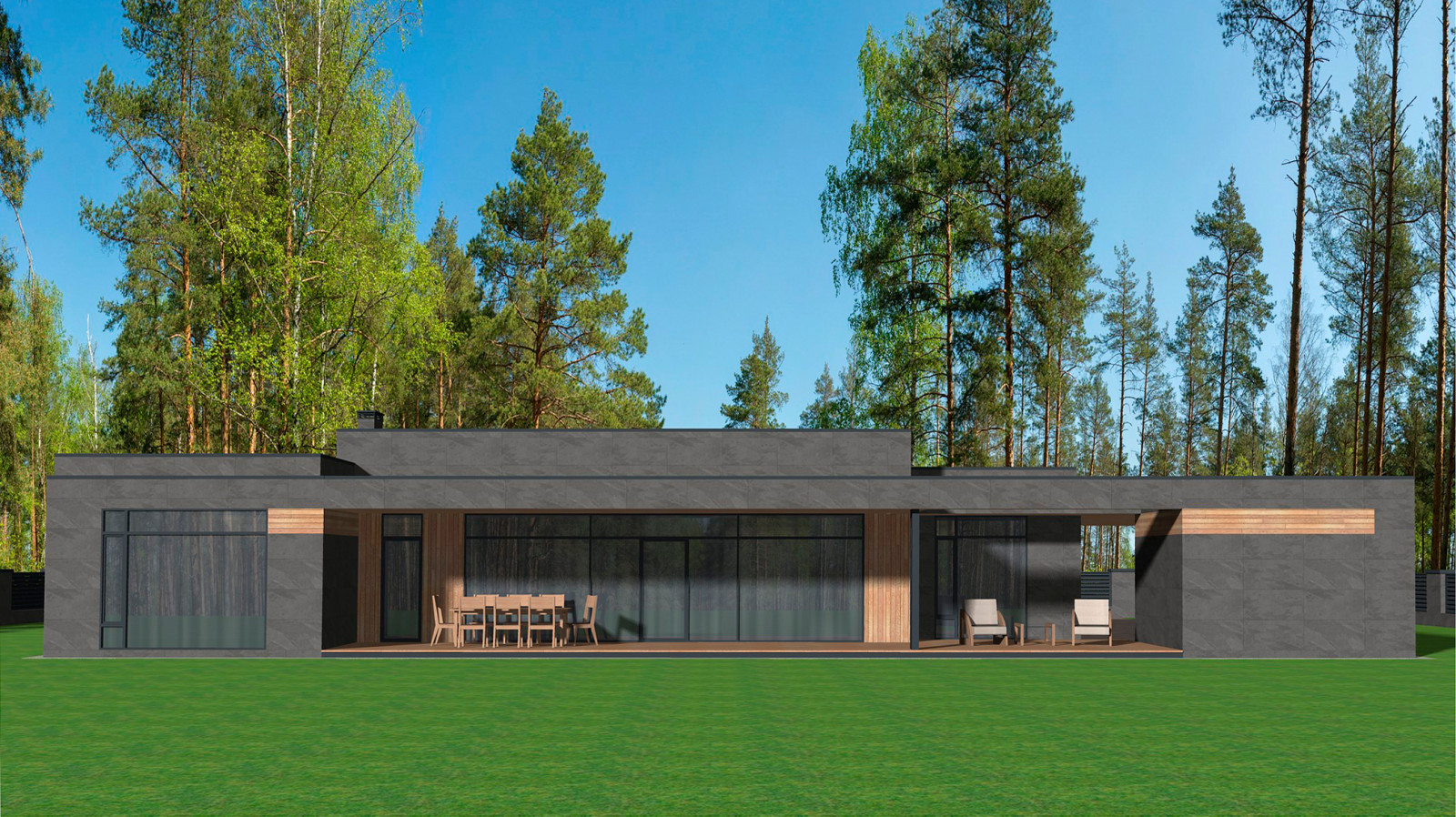 Проект дома L-258-G в стиле минимализм