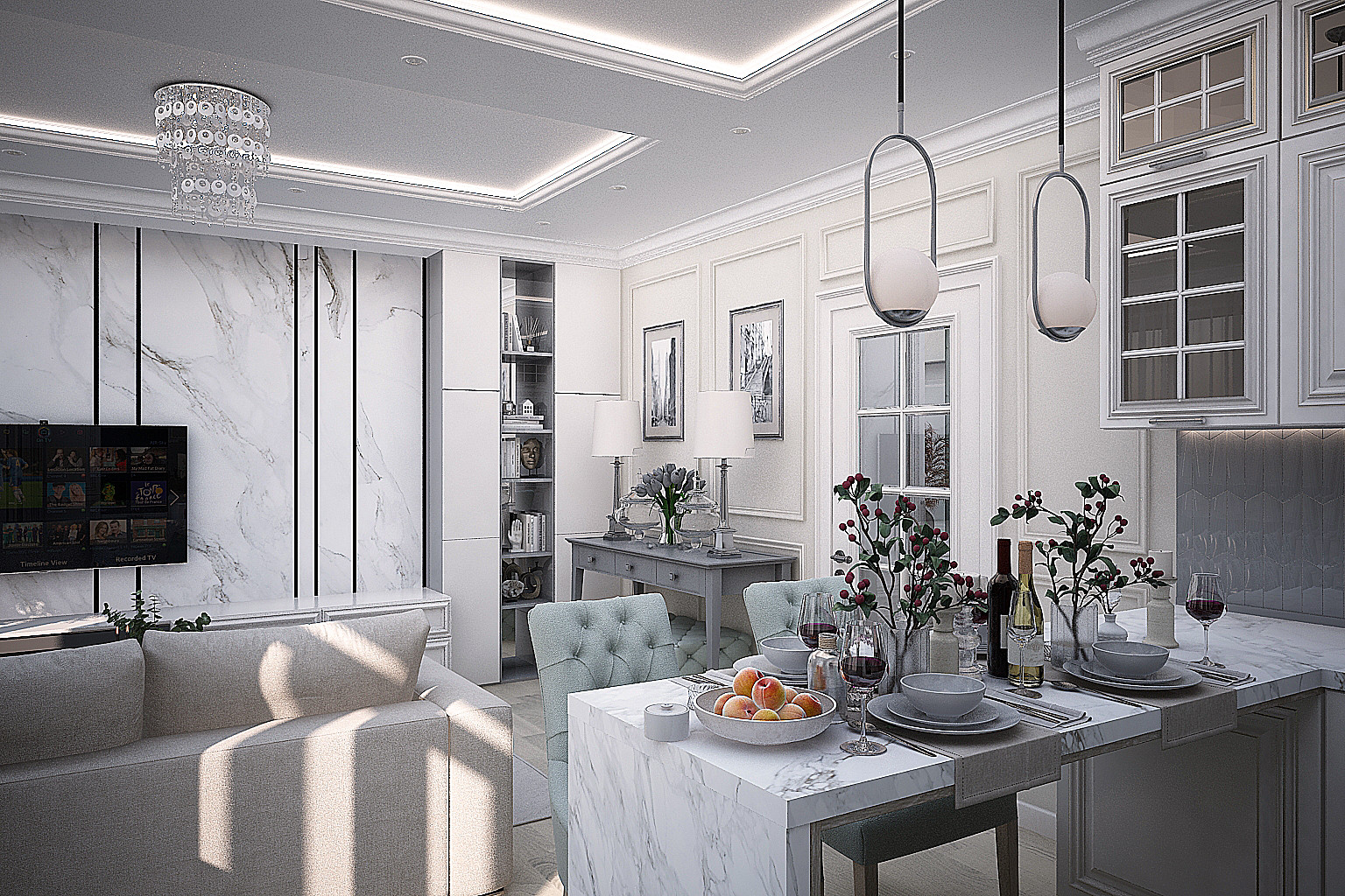 ул. Садовая гостиная-кухня