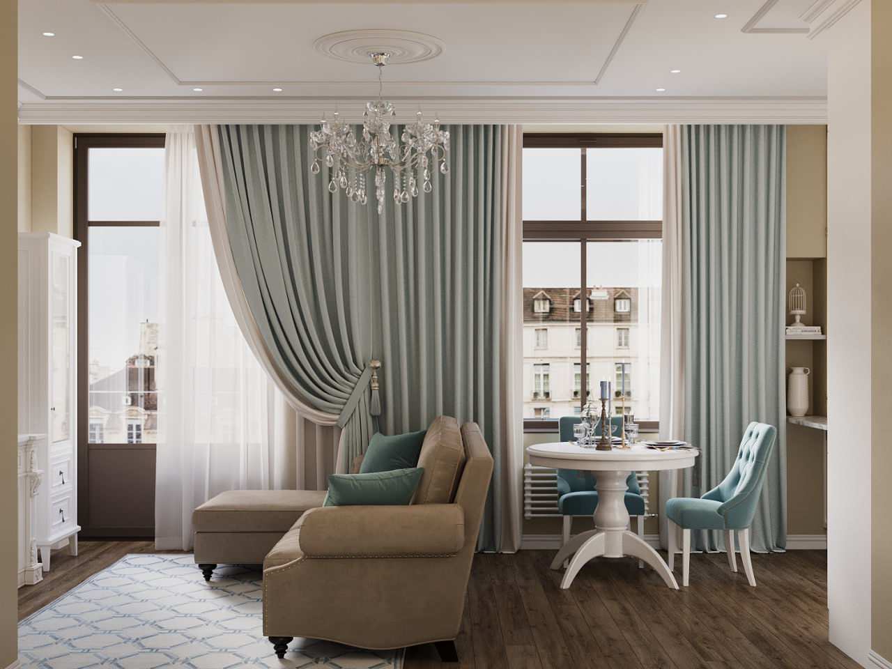 Дизайн-проект квартиры в "Сталинке" в классическом стиле