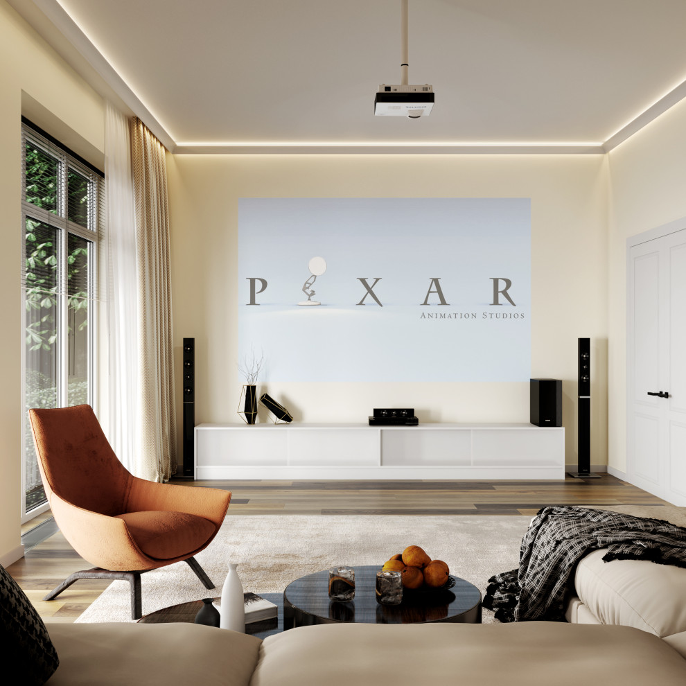 Обложка проекта: Гостиная - кинотеатр в частном доме