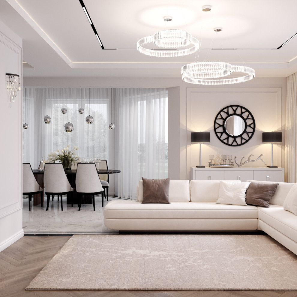 Дизайн интерьера гостиной в частном жилом доме