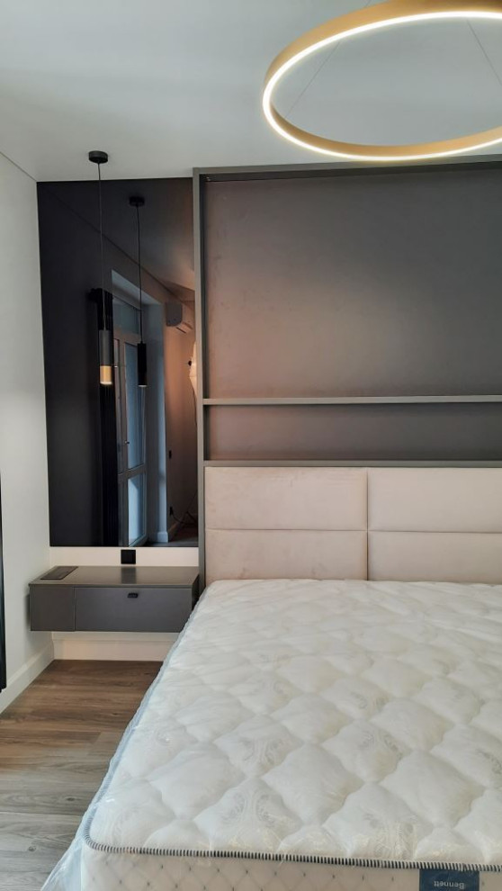 Интерьер кухни-гостиной с островом