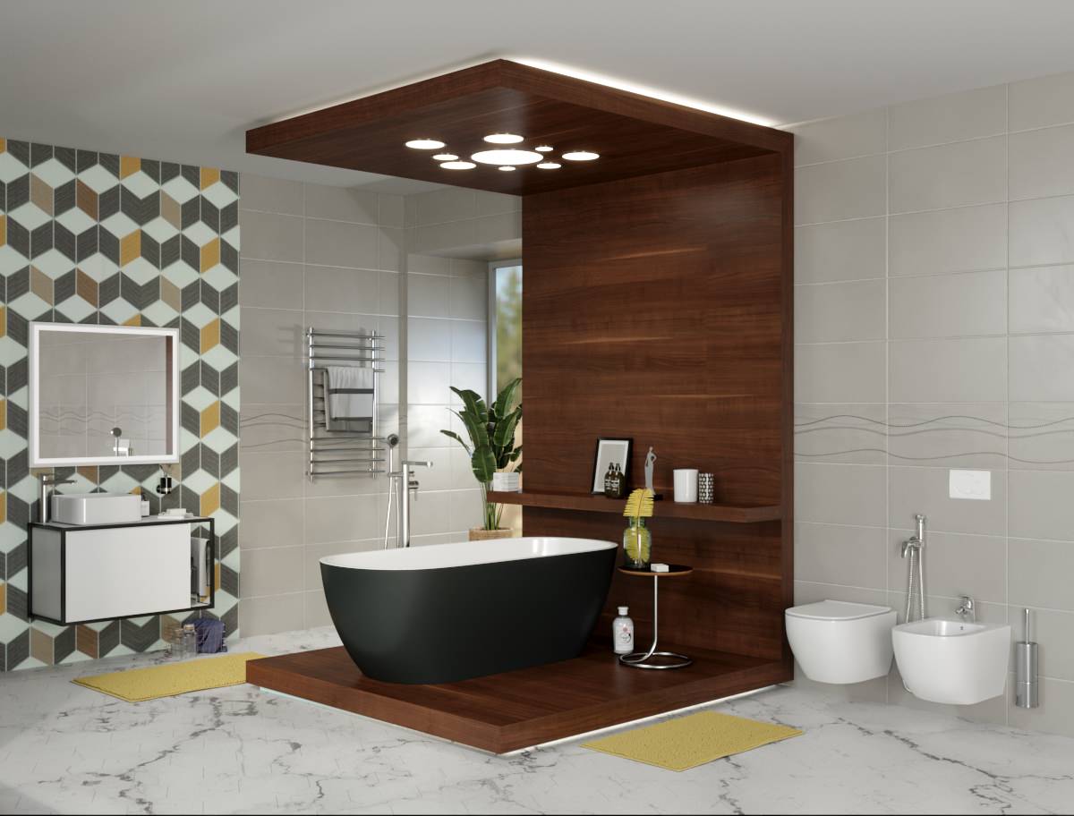 Визуальные приемы зонирования пространства ванной комнаты