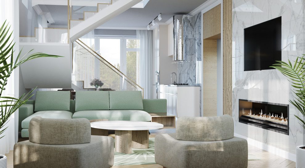 Дизайн проект интерьера коттеджа 140 кв.м.