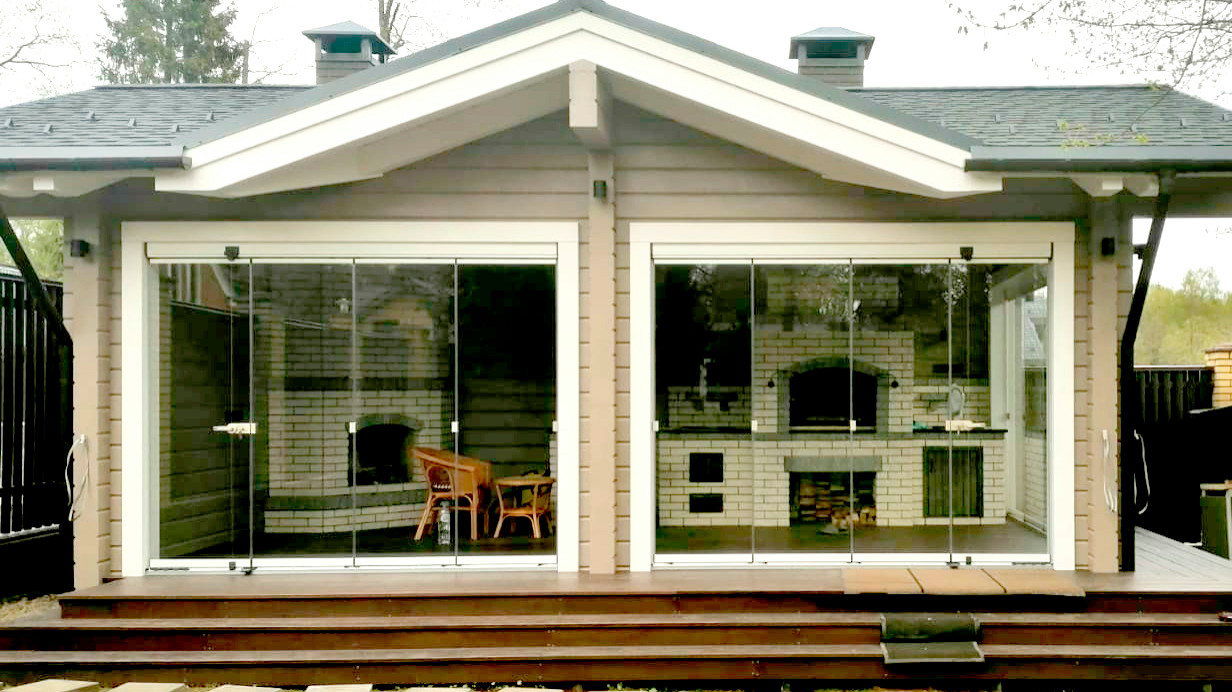 Обложка проекта: Беседка с раздвижным остеклением