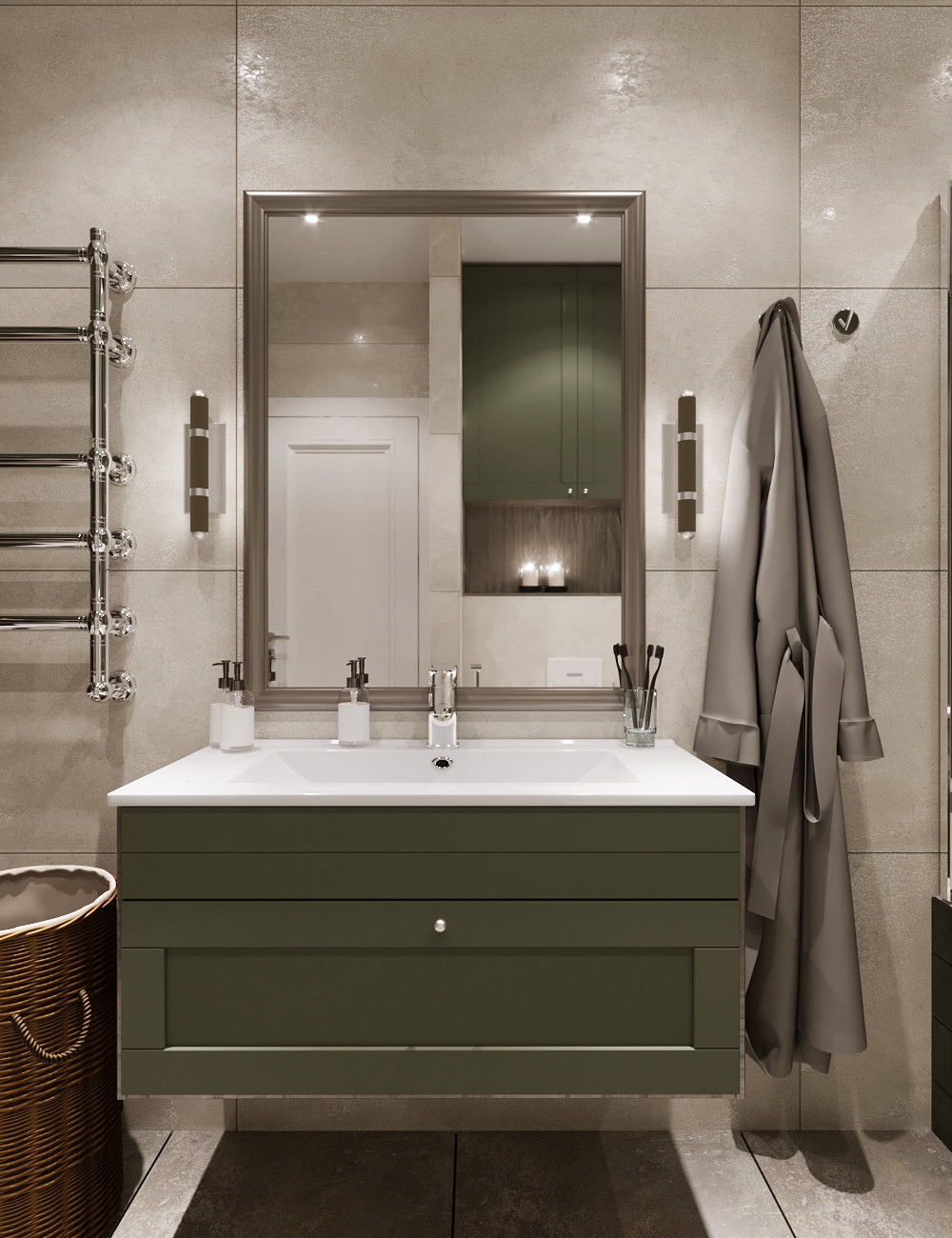 Ванная комната с постирочной