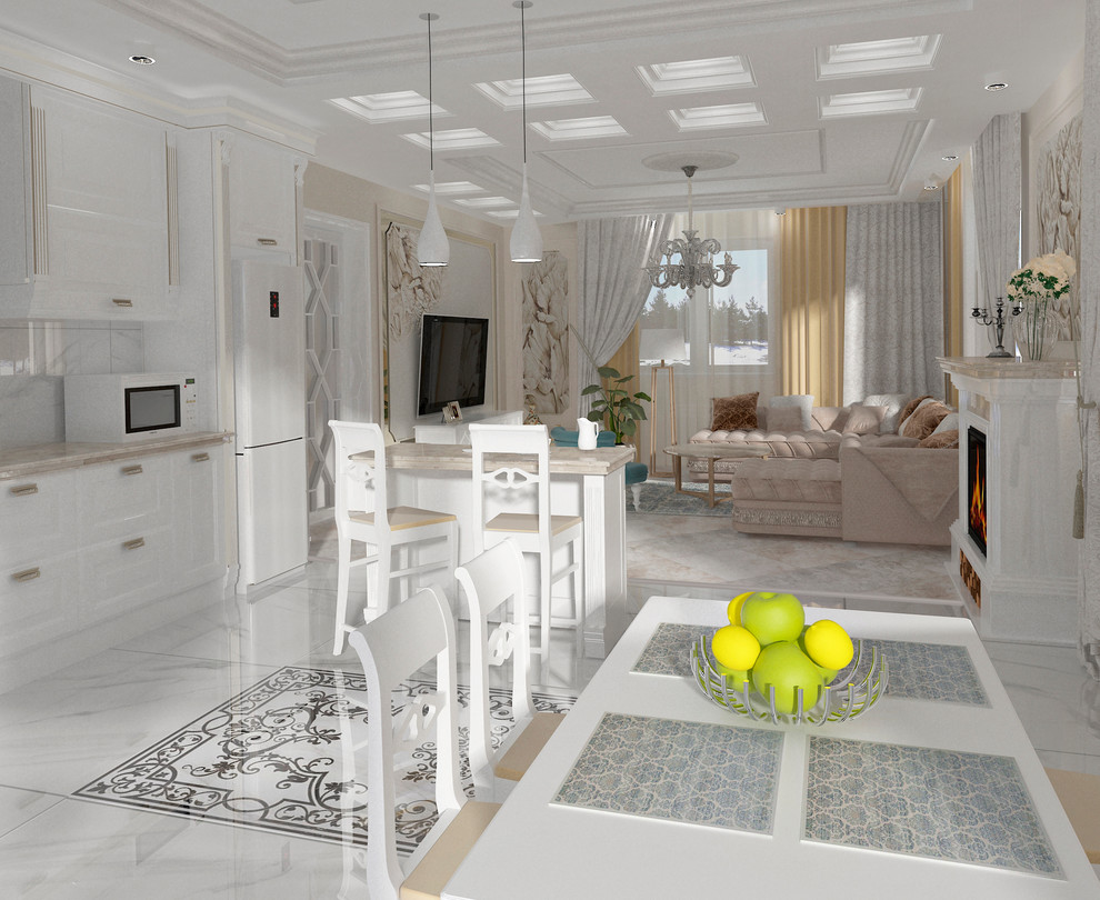 Кухня-гостиная в частном коттедже