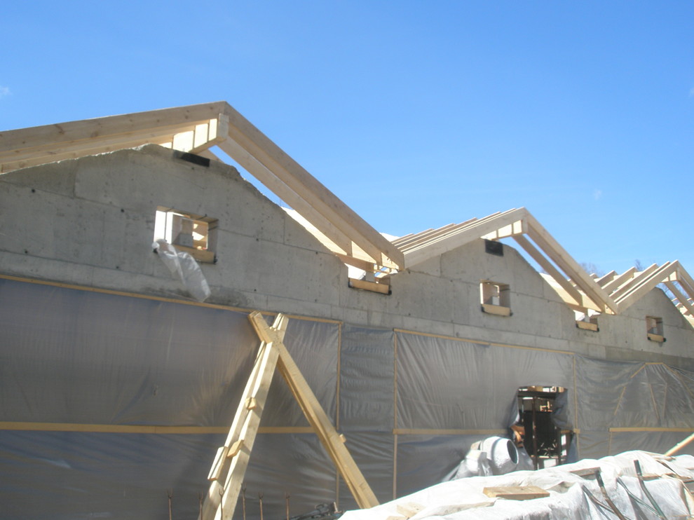 Кровля над бассейном (фермы ножницы)