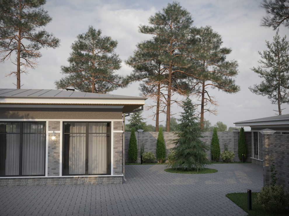 Обложка проекта: Одноэтажный дом в стиле Райта