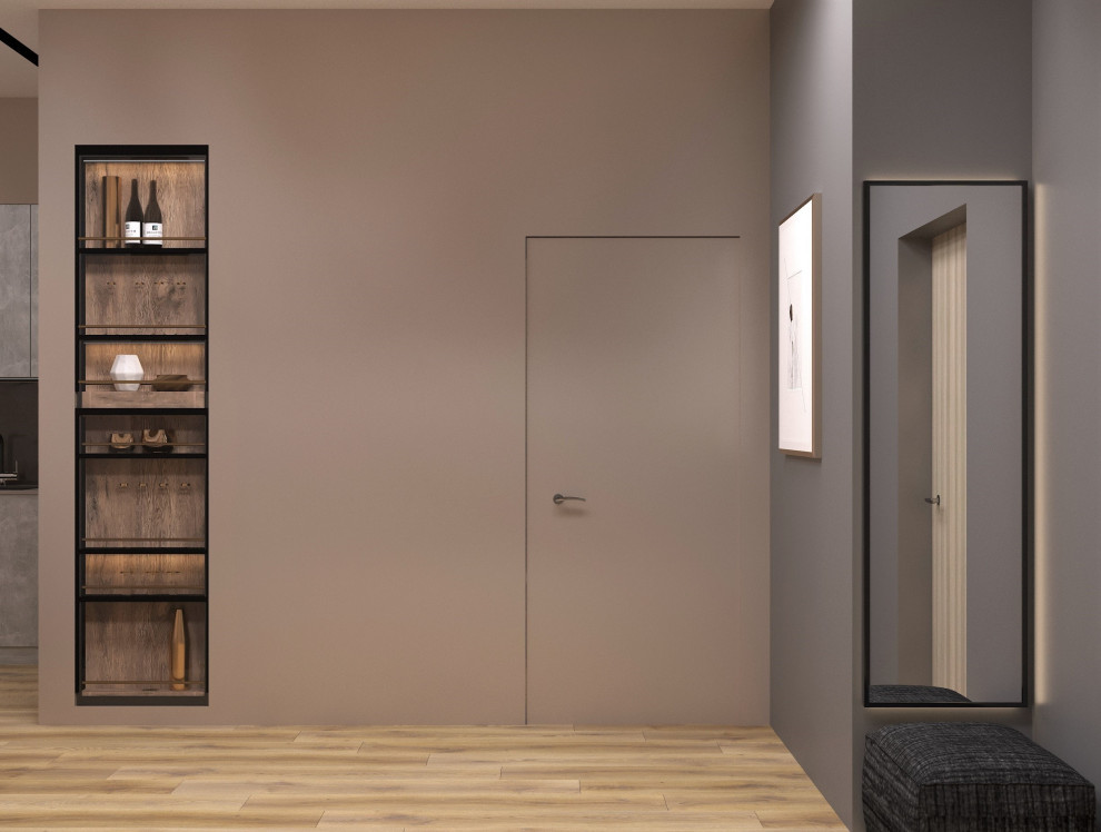 Двухкомнатная квартира в современном стиле с преобладанием древесных акцентов