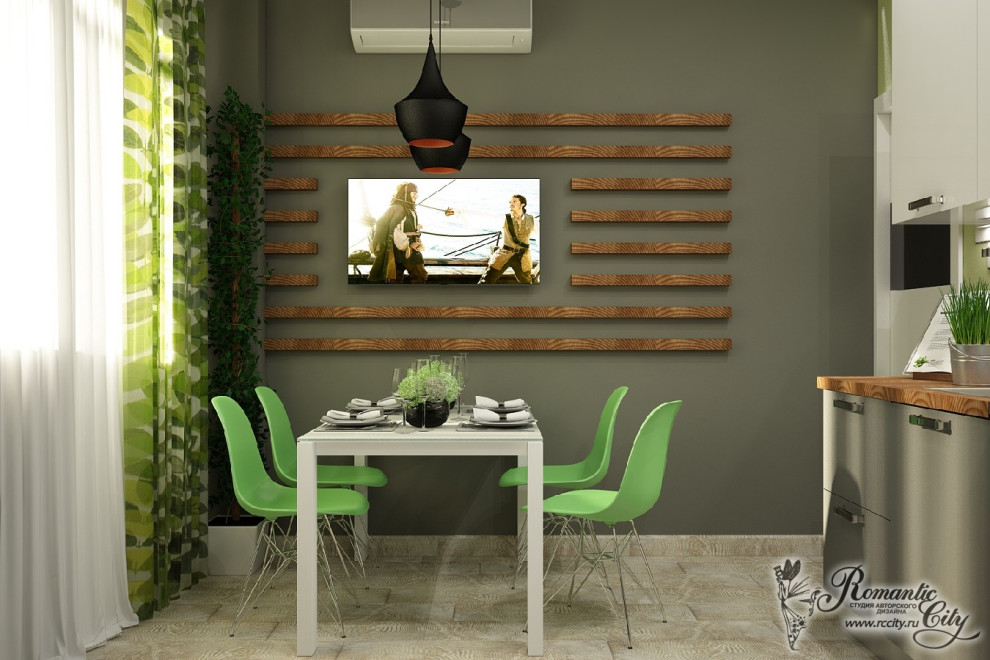 Дизайн однокомнатной квартиры для молодого человека в современном стиле (г.Красн