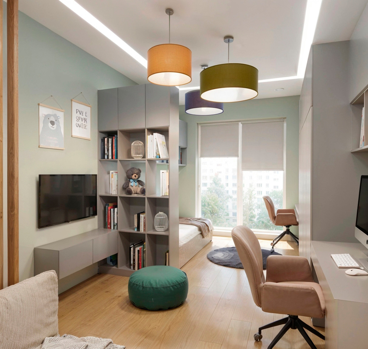 Обложка проекта: Детская для 2-х детей в современном стиле