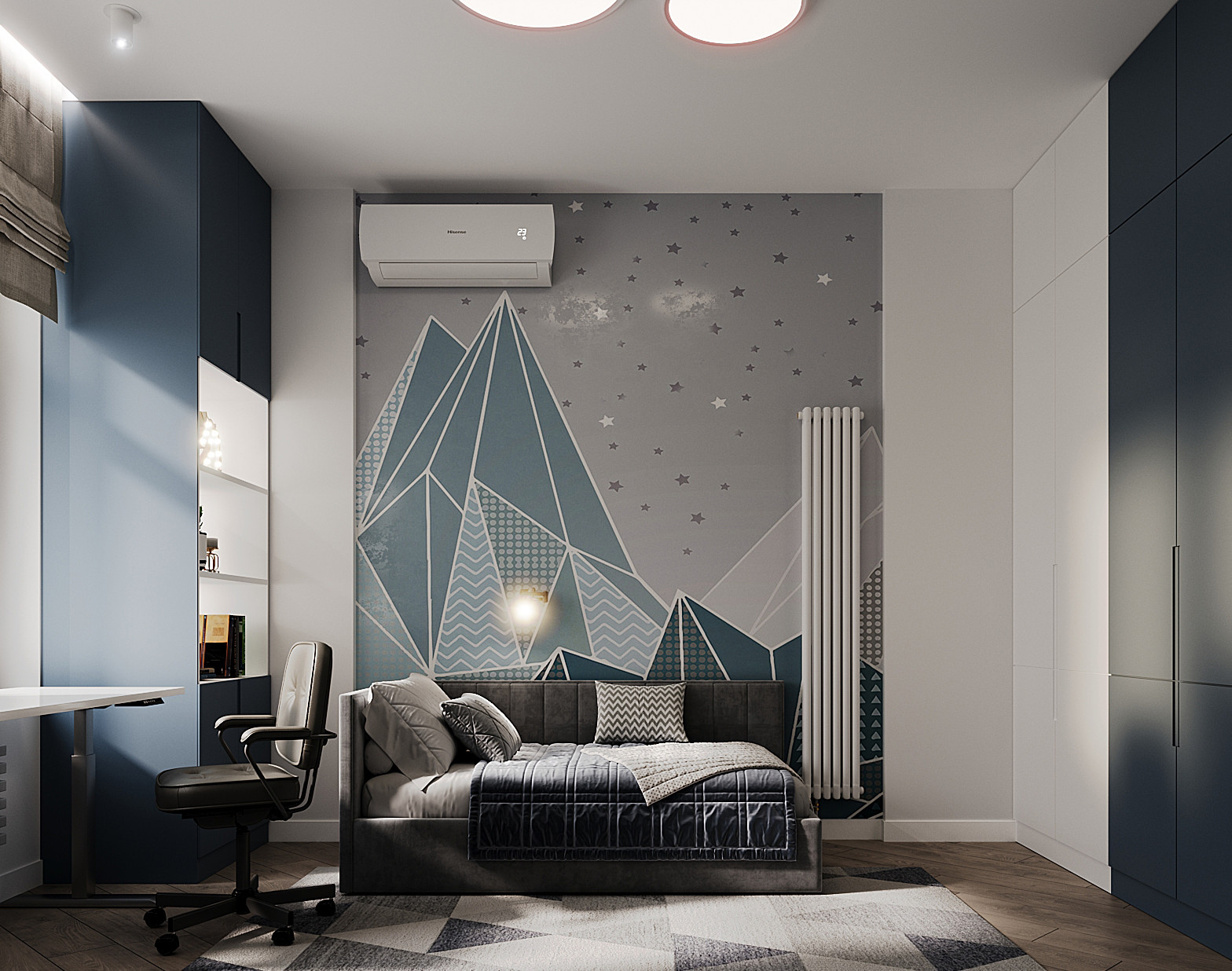 Обложка проекта: Дизайн интерьера детской комнаты для мальчика. ЖК Видный