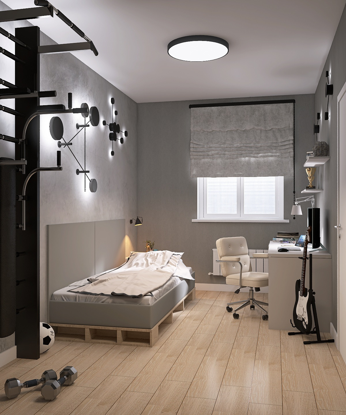 КУХНЯ-ГОСТИНАЯ + СПАЛЬНЯ И КОМНАТА ДЛЯ СЫНА 54 КВ.М.