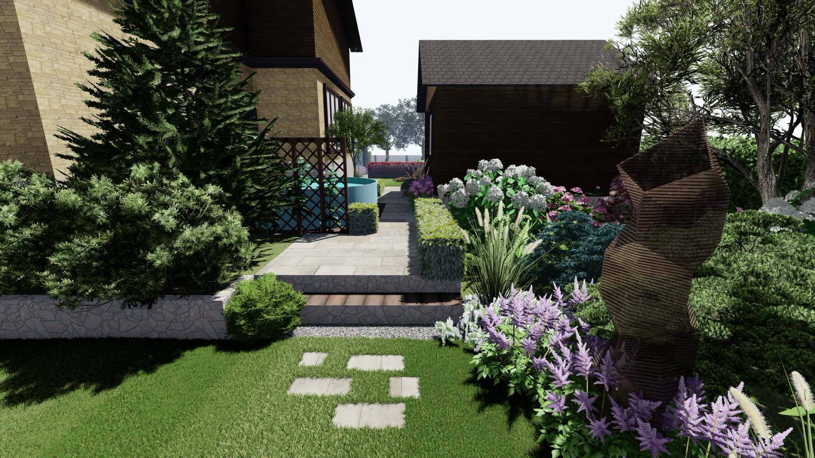 Обложка проекта: Сад в коттеджном поселке