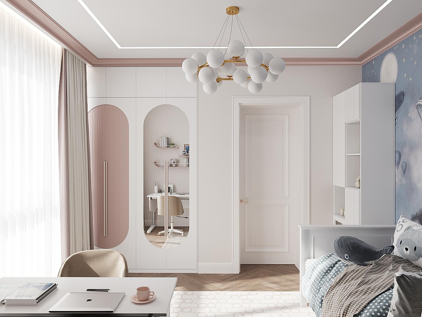 Интерьер в стиле неоклассика в РП ЗАРЕЧЬЕ 103 кв.м.