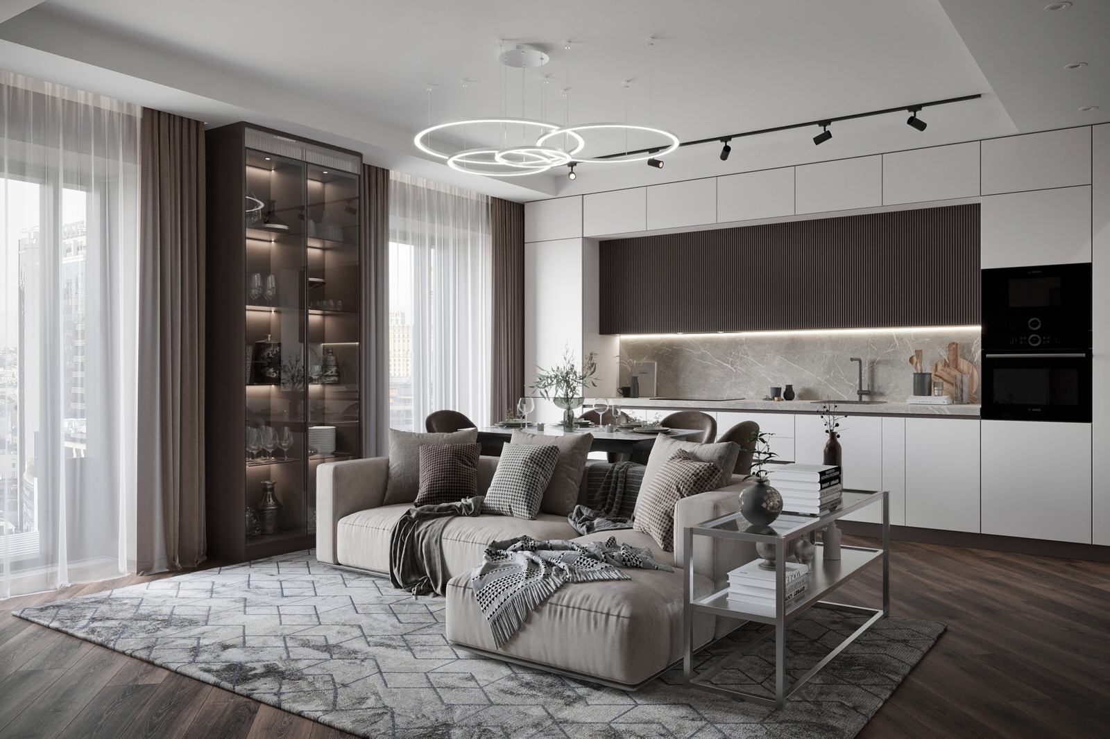 Интеллигентный интерьер в ЖК D1 (визуализации)