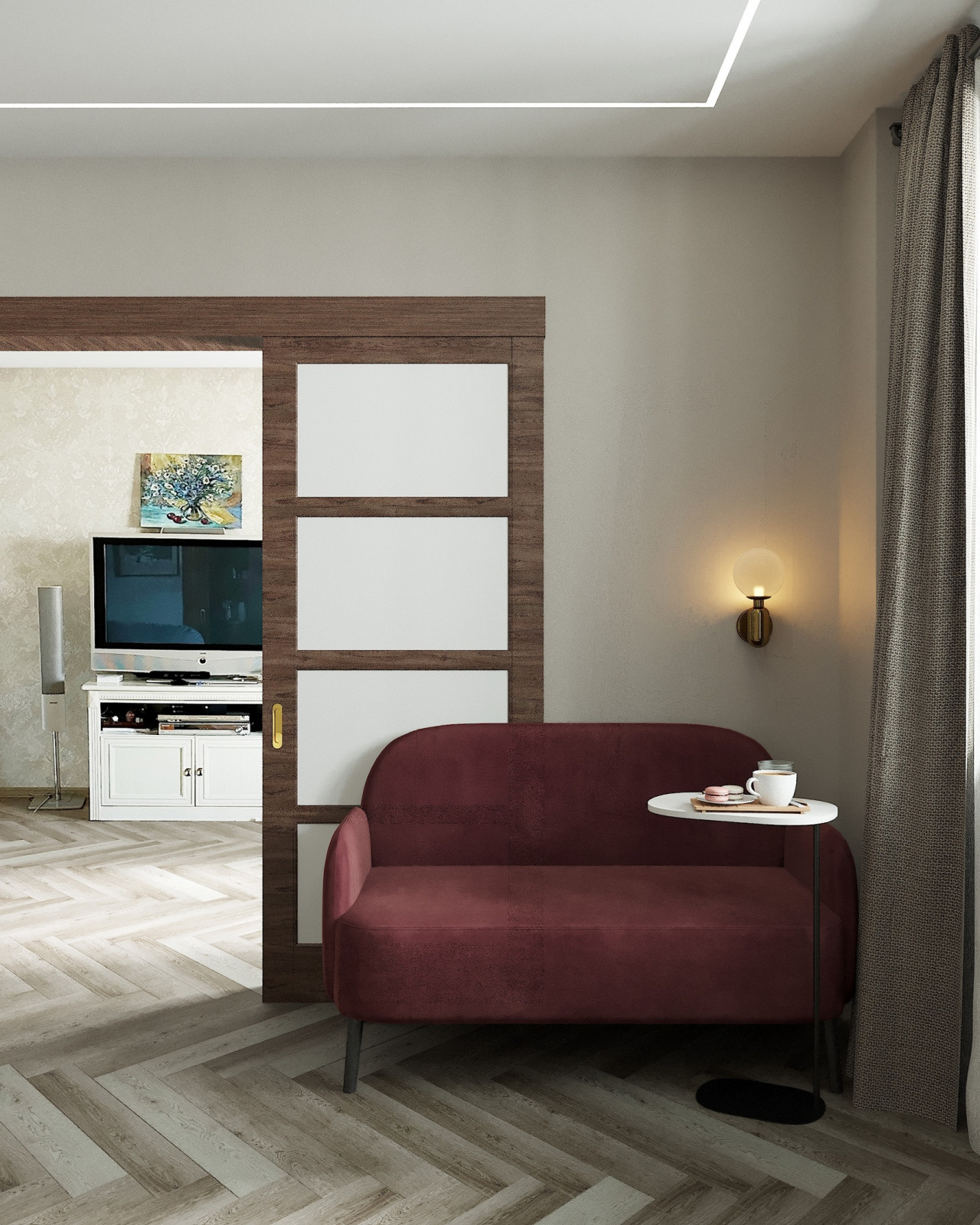 Дизайн кухни с Гжель