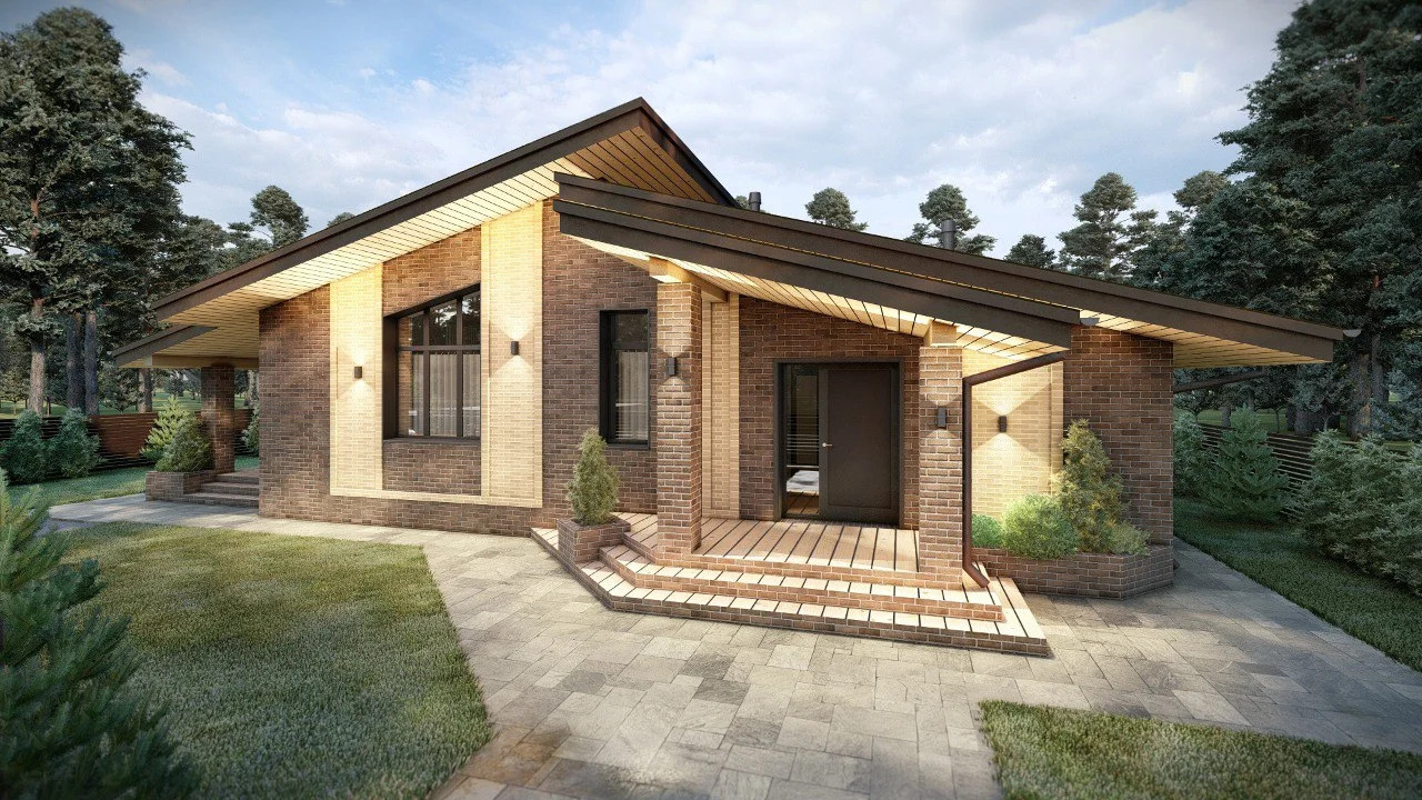 Обложка проекта: ПРОЕКТ ДОМА ИЗ КИРПИЧА 133,58М²