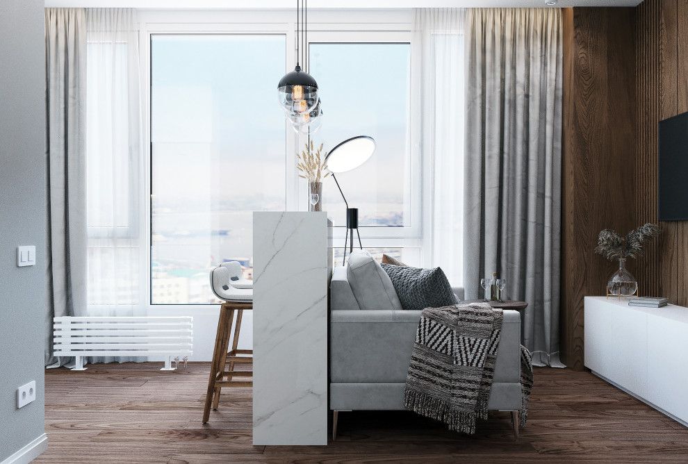 Квартира-студия в светлых тонах