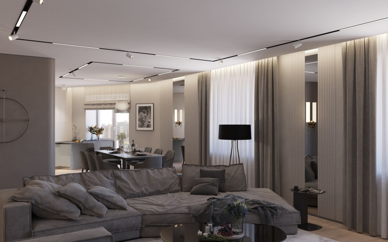 Дизайн проект квартиры со сложной остроугольной планировкой