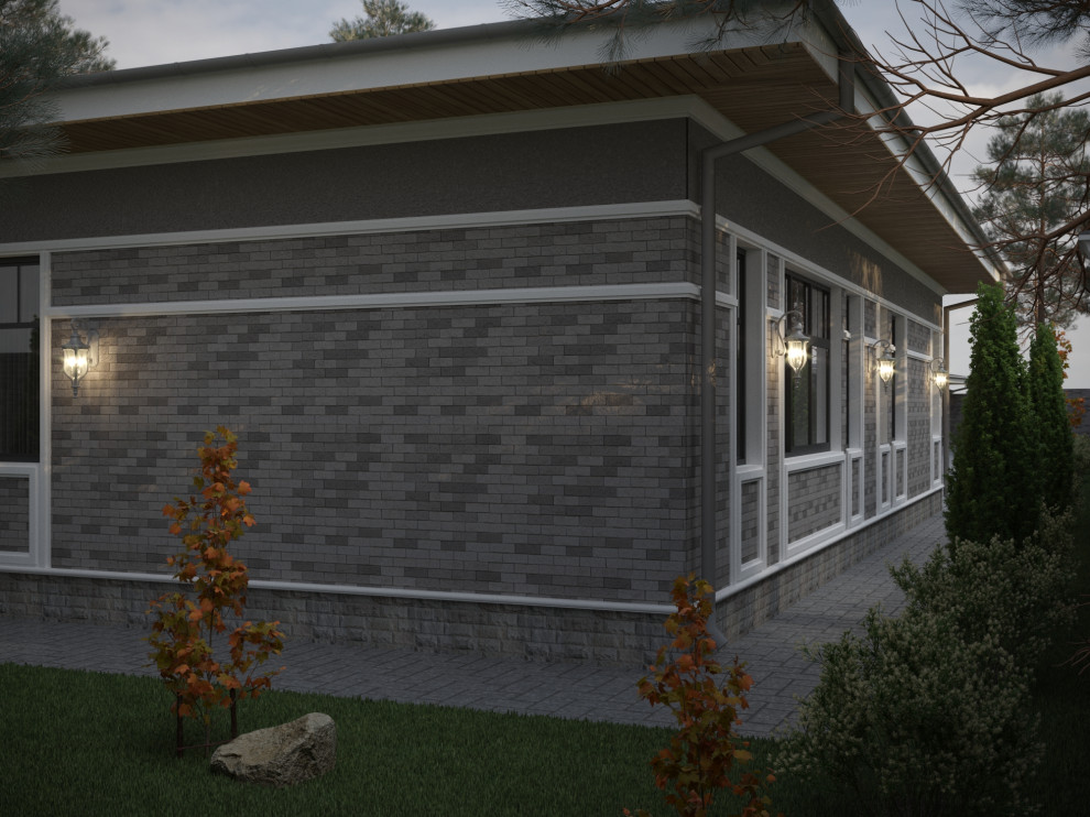 Одноэтажный дом в стиле Райта