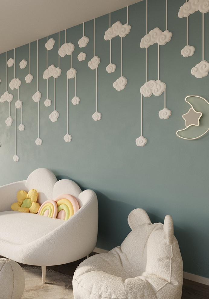 Обложка проекта: Панно Облака в детской комнате