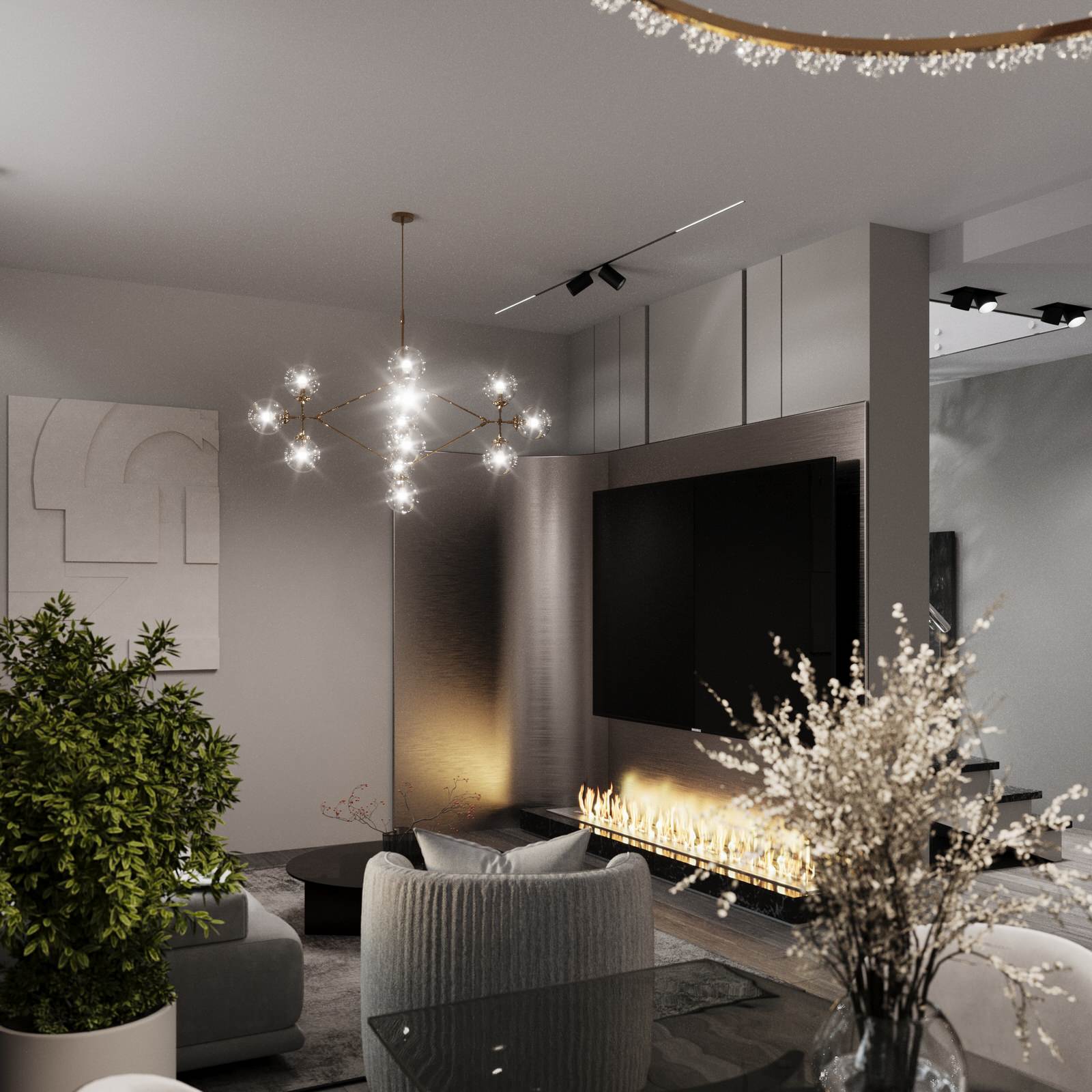 3D visualization of a luxurious open-plan space