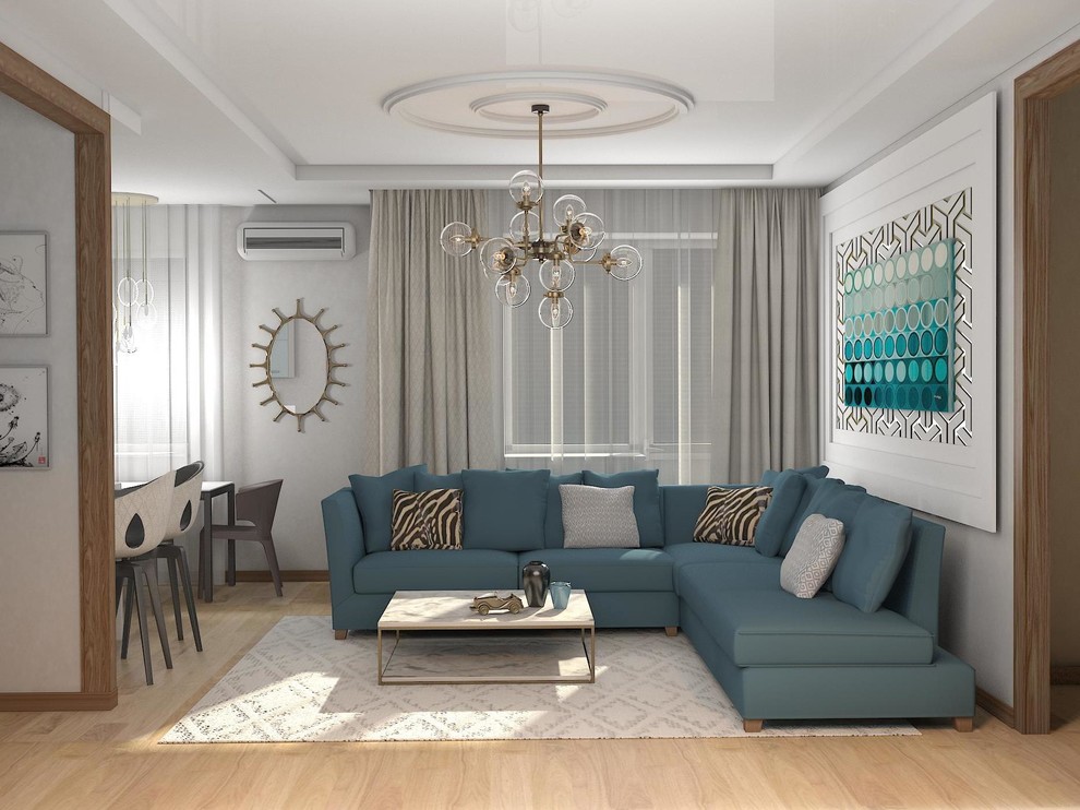 Обложка проекта: Студия с бирюзовым диваном