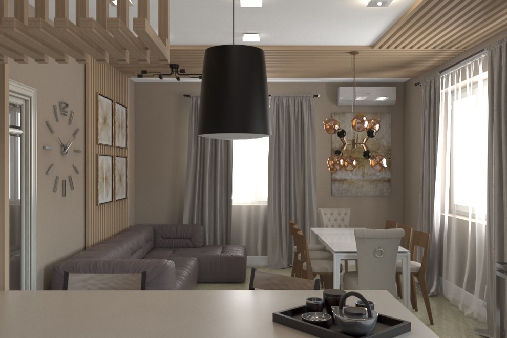 Обложка проекта: кухня-гостиная