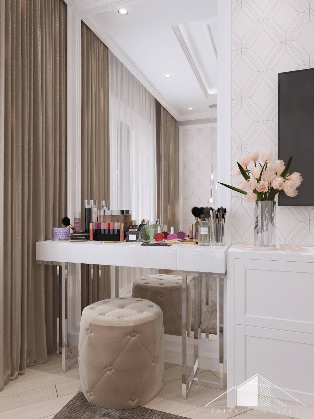 Дизайн трехкомнатной квартиры в стиле неоклассика