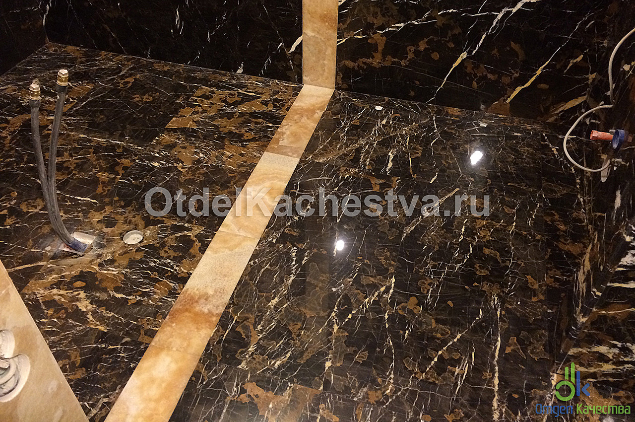 Укладка мрамора в ванной комнате