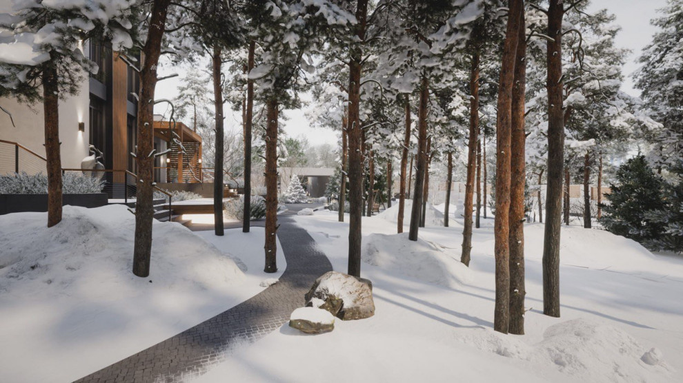 Реконструкция современного дома (зима)