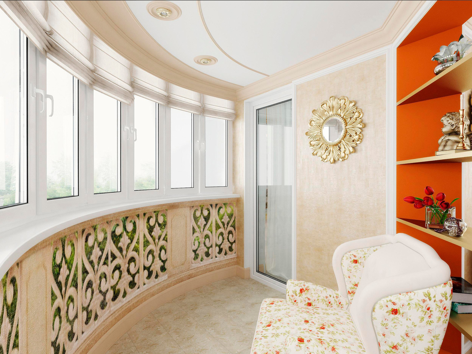 Классический интерьер с элементами греческого стиля