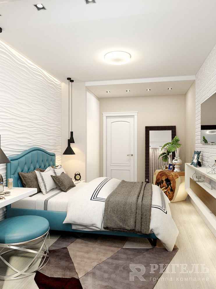 Обложка проекта: Светлая спальная комната с элементами стиля лофт