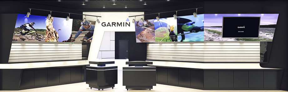 Дизайн интерьера магазина электроники GARMIN