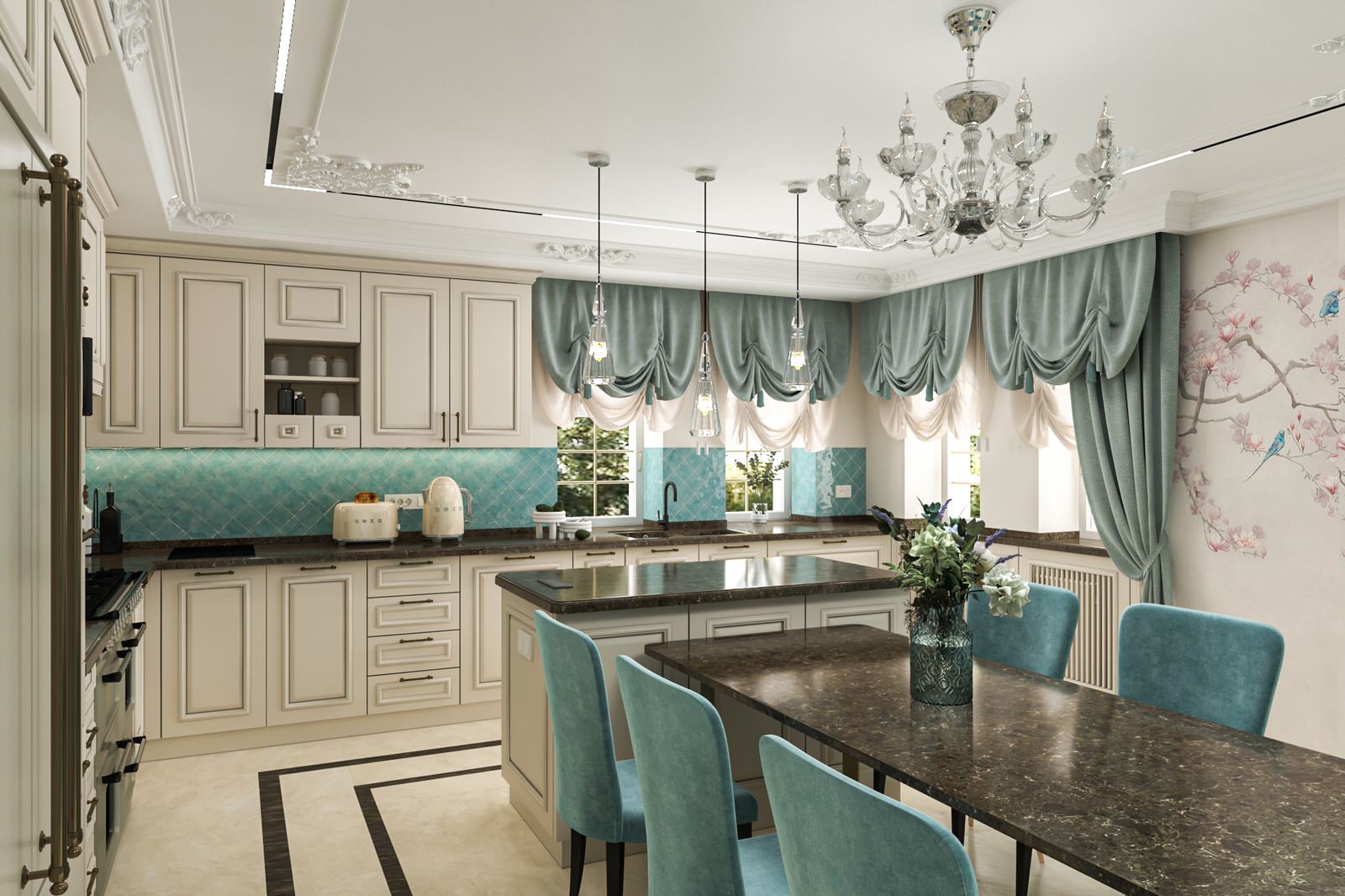 Кухня в Загородном доме на Ильинском щоссе