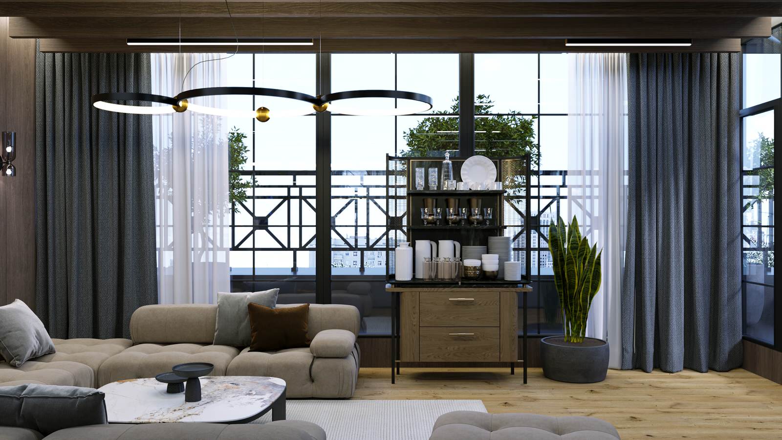 Беседка на крыше здания в Москве