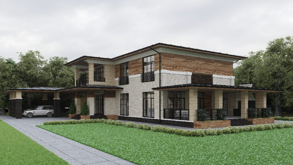 Проект дома в стиле Райта