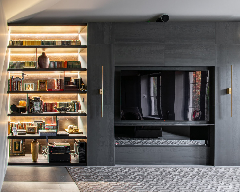 Современная гостиная в загородном доме