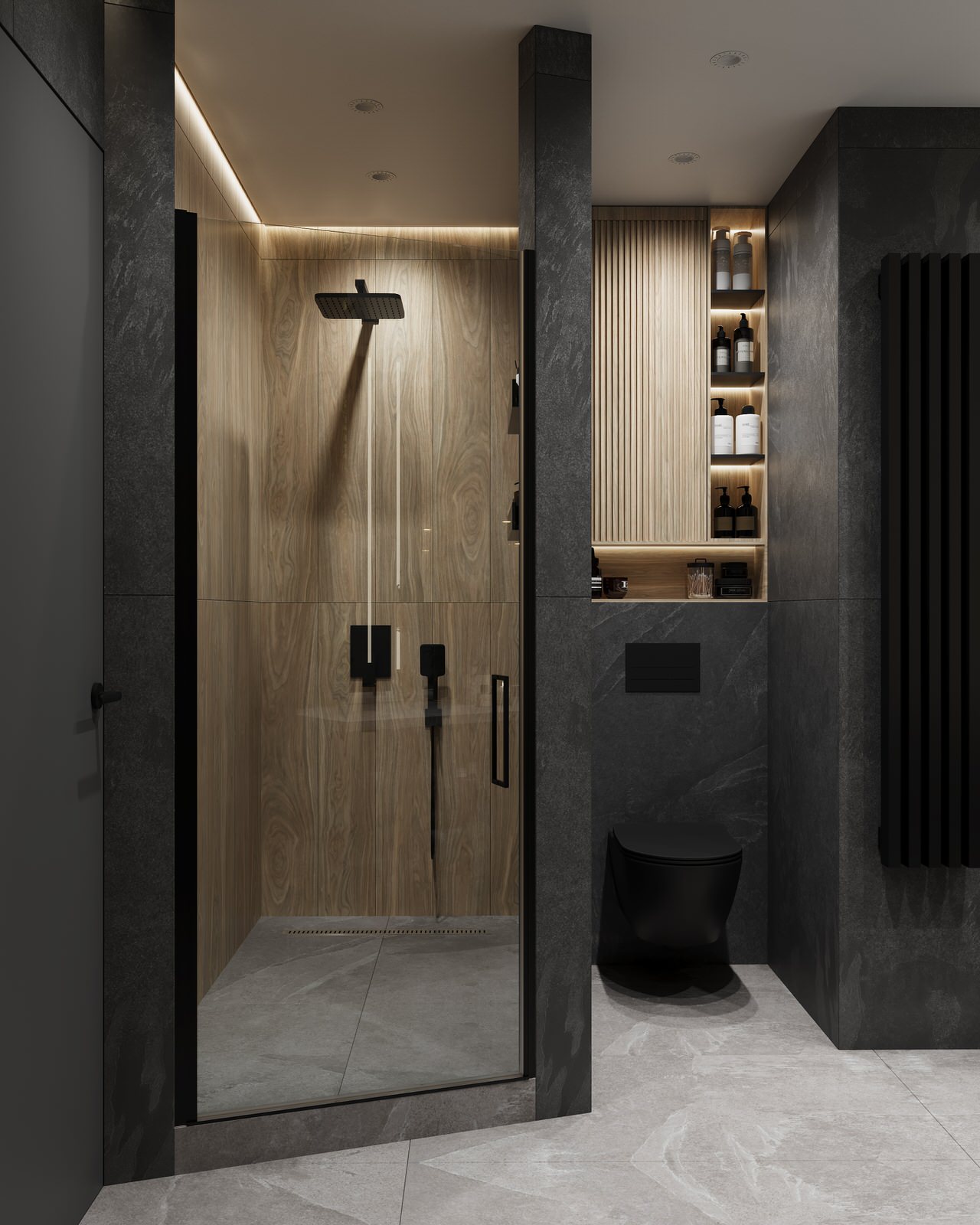 Ванна в темных тонах