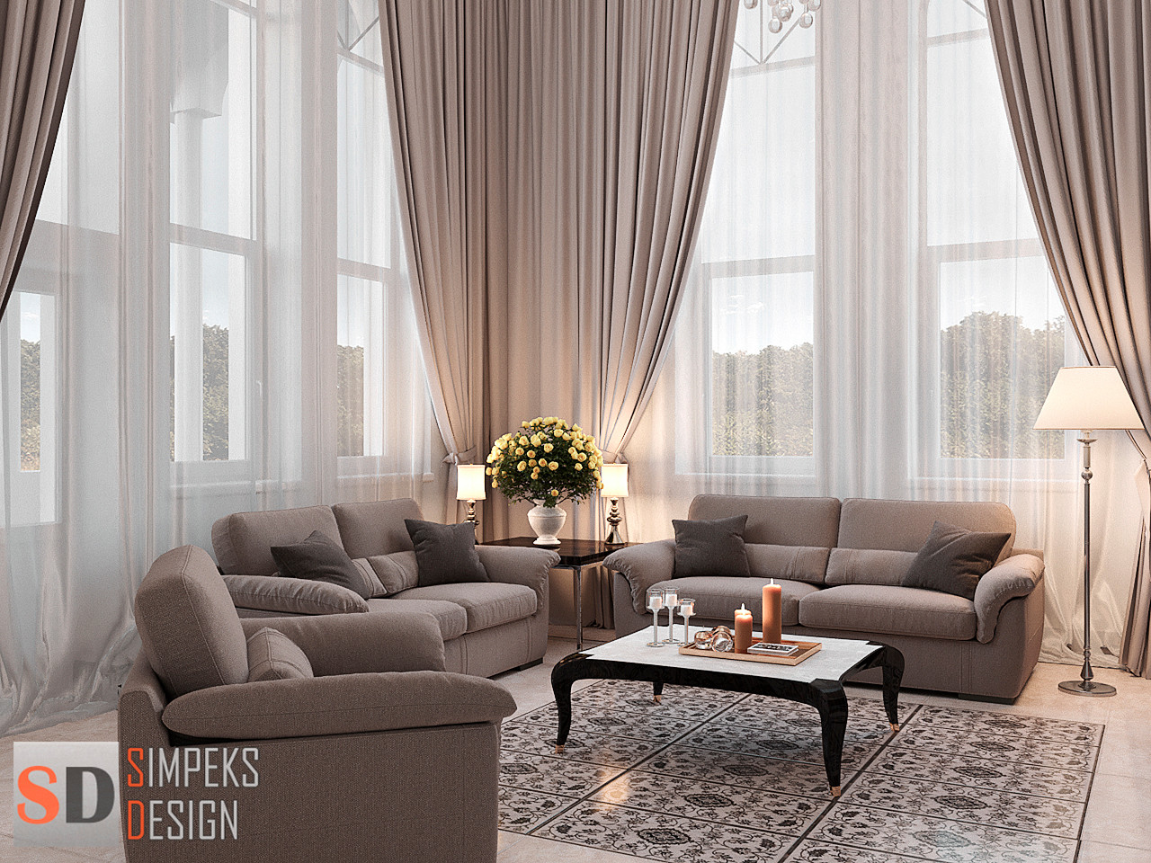 Красивая гостиная