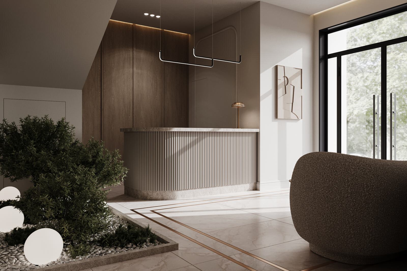 Дизайн лобби отеля в г.Сухум