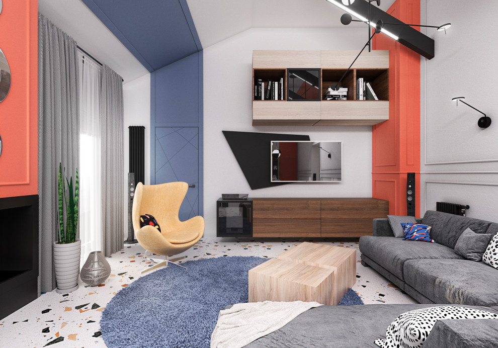 Дизайн-проект. Общая комната в реконструируемом доме. Венгрия. 2019 г.