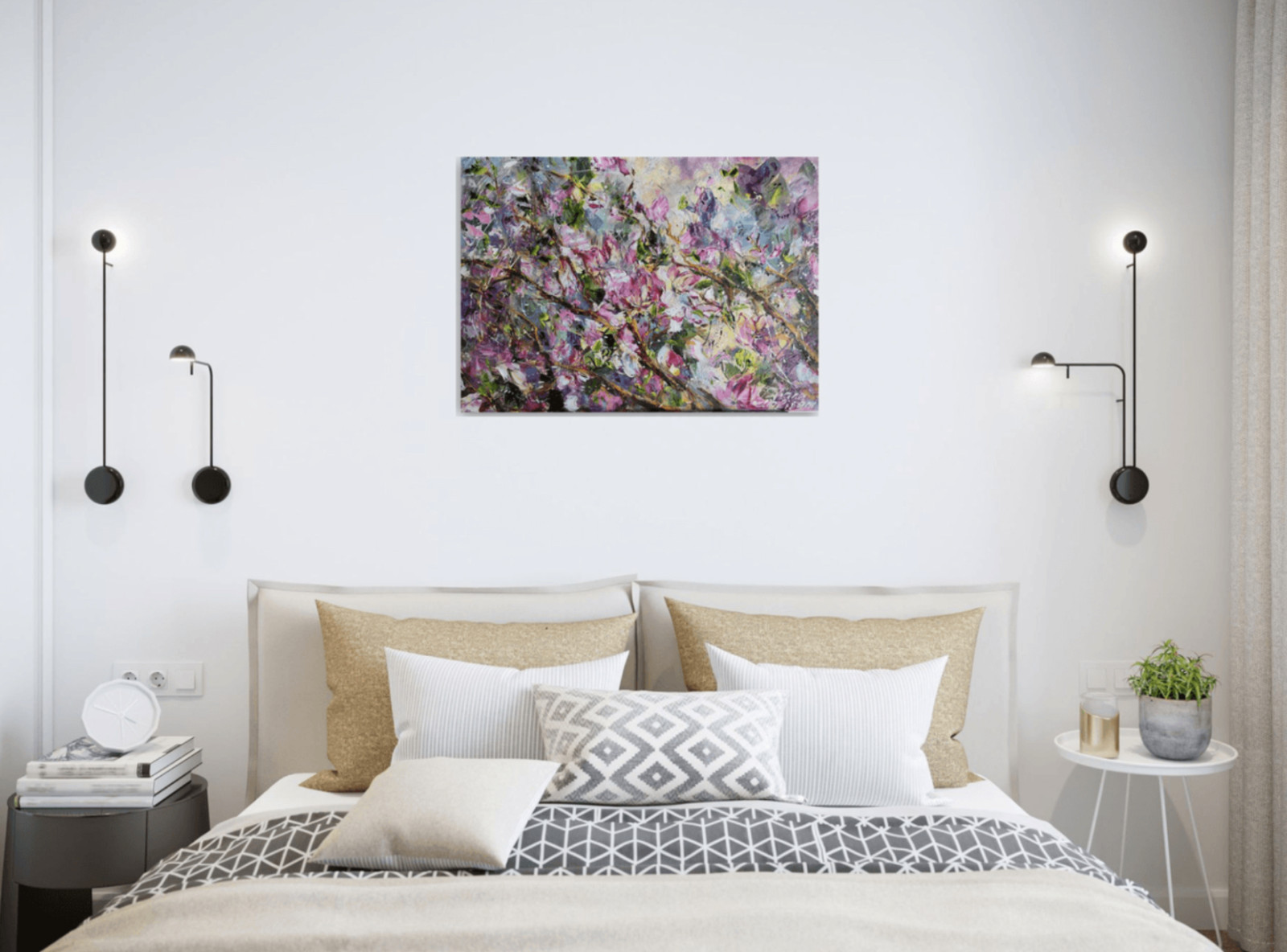 Спальня - Дизайн интерьера - Картины художницы Дианы Маливани (1)